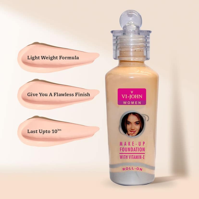 VI-JOHN Women Make-UP foundation With Vitamin -E 50g (Pack of 12) view 4