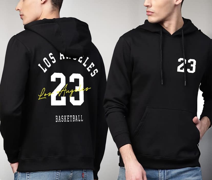 SCOTT FINCHER Men's Black Los Angeles Basketball Hoodie : AA(RSHOD)BLACK_229 view 3