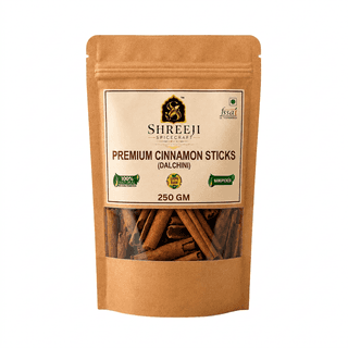 Shreeji Spicecraft Whole Cinnamon Sticks 250g Raw Dalchini for Cooking Tea and Baking Natural Aromatic Spices Whole Bark