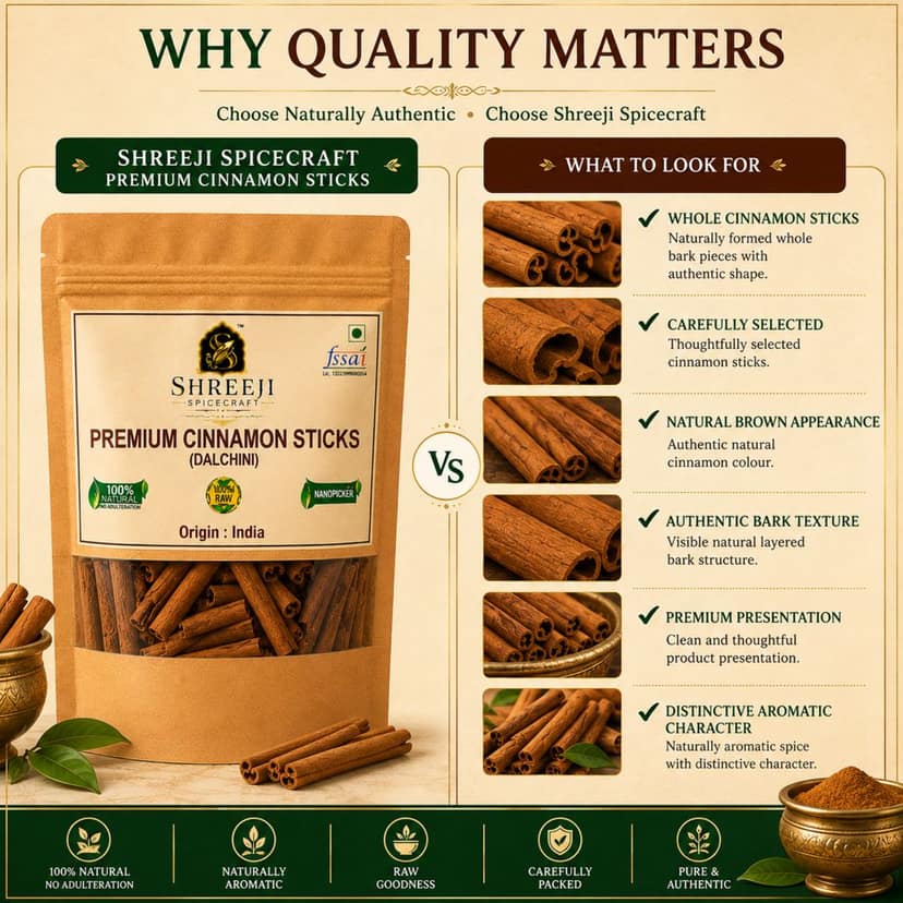 Shreeji Spicecraft Whole Cinnamon Sticks 250g Raw Dalchini for Cooking Tea and Baking Natural Aromatic Spices Whole Bark view 3