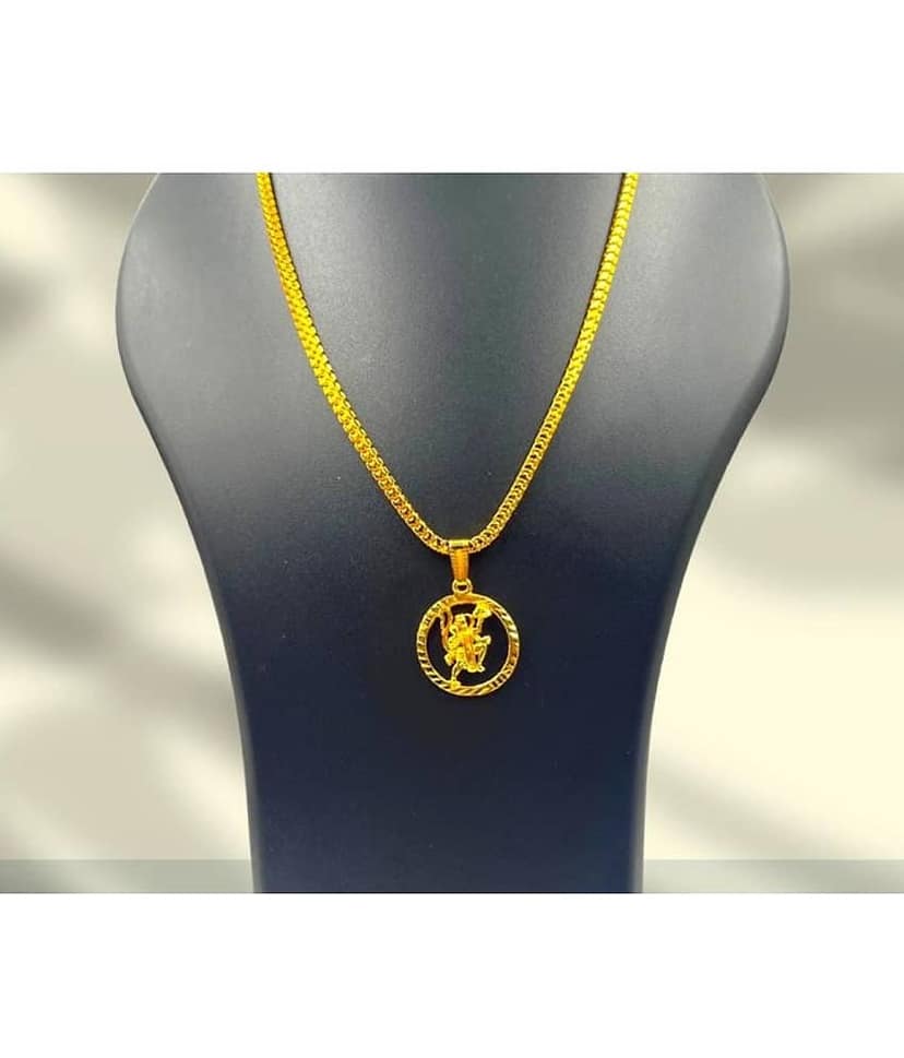 Charms Gold Religious Pendant With Chain ( Pack of 1 ) view 2