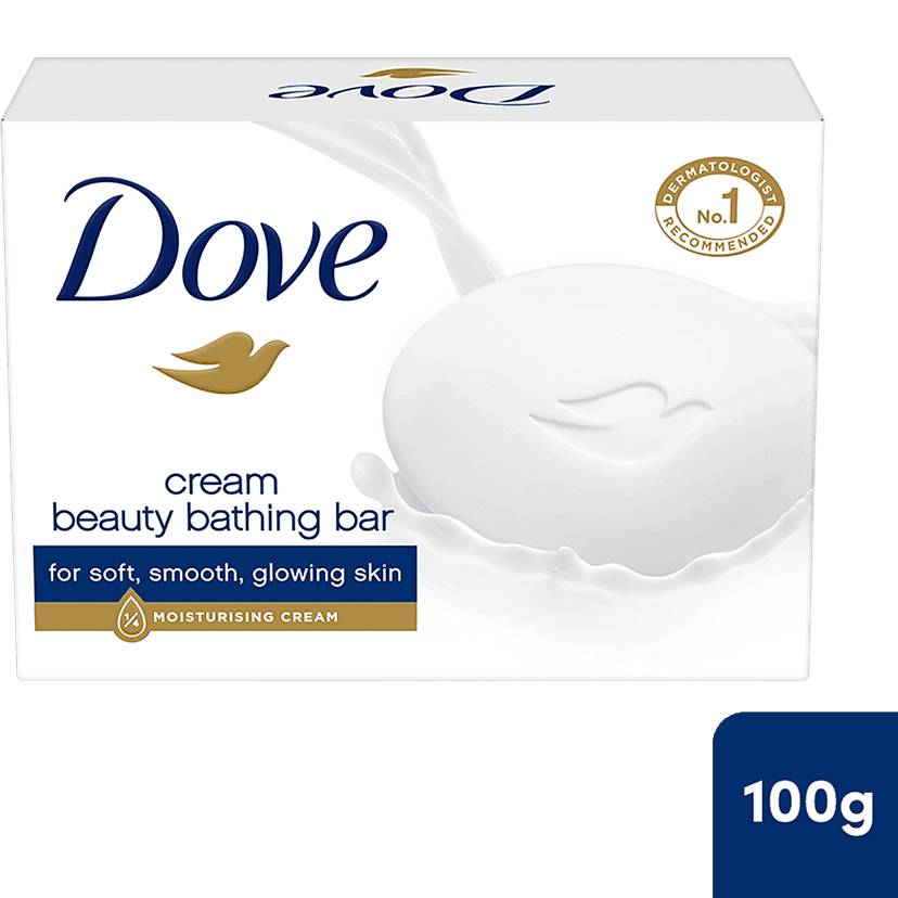 Dove Cream Beauty Bathing Bar, Has 1/4Th Moisturizing Cream, 100 G