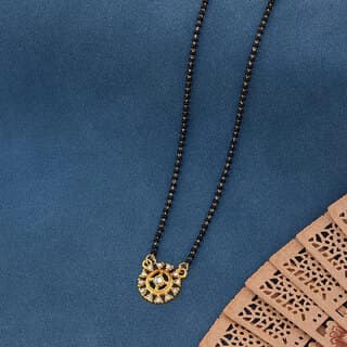 Designer and stylish Gold Plated Mangalsura for Women Alloy Mangalsutra view 2