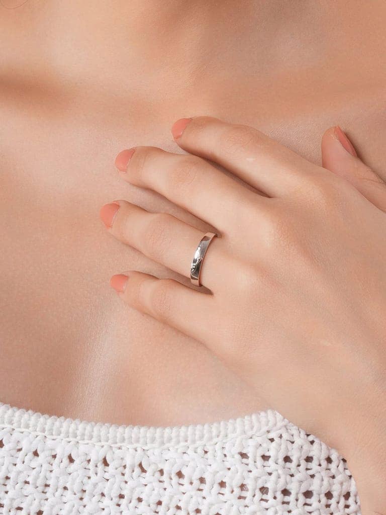 925 Sterling Silver Engraved Promise Finger Band Ring view 8