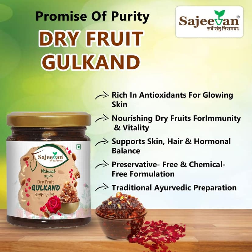 Dry Fruit Gulkand | Natural & Sun-Dried | Nature’s Coolant | Chaitri Roses & Dry Fruits | Dry - Fruit Jam | Organic & Sun - Cooked Damask Rose Preserve | 250gm view 5