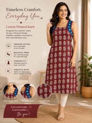 Cotton Kurti Allen Cut Sleeveless-42