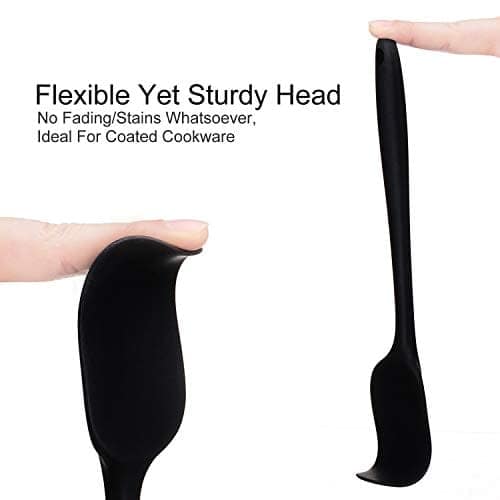 Elisel Silicone Spatula Set 6 Piece Sets of Baking Tools Stainless Steel Core Scratch Free Heat Resistant Silicone Scraper Shovel for Cooking, Baking and Mixing (Black 6) view 3