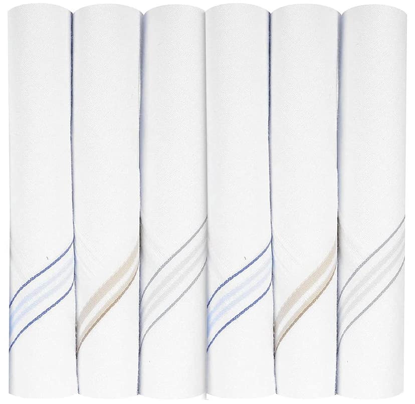 Cotton Handkerchiefs, Set of 24, Assorted Stripes, 45 x 45 cm view 2