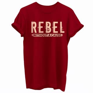 Men's Cotton Graphic Printed T-Shirt – "REBEL WITHOUT A CAUSE" | Round Neck | Half Sleeve | Casual Wear