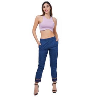 Rayon Trousers (Blue) Casual