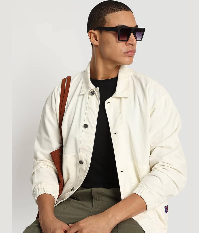 Bene Kleed Cotton Men's Casual Jacket - Off White ( Pack of 1 ) view 3