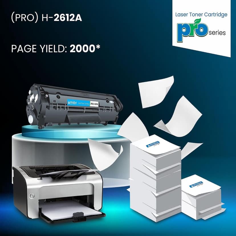 ProDot (PRO H-2612X Laser Toner Cartridge for HP Q2612A & Canon CRG 303/703/FX-9/FX-10 Compatible with HP Laserjet 1010-1020, 3015-3055 & Canon LBP 3000, L160 IC, MF4000 view 4