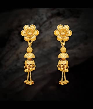 LUV FASHION Golden Drop Earrings ( Pack of 1 )
