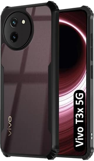 PLUGTECH Slim Shockproof Case | Matte Black Soft | Drop Protection | Precise Cutouts | Premium Mobile Cover for Vivo T3X