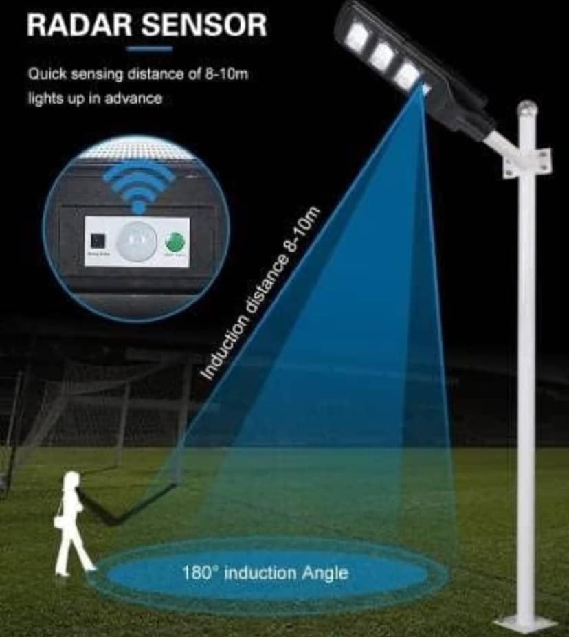 Solar LED Street Light 90w with Integrated Solar Panel and Batteries (Automatic On-Off, Remote Controlled) view 5