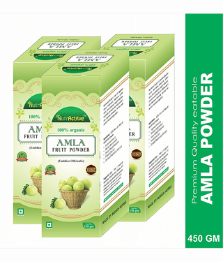 Nutractive 100% Seedless Amla (Indian Gooseberry) Powder 450 Gm Pack of 3