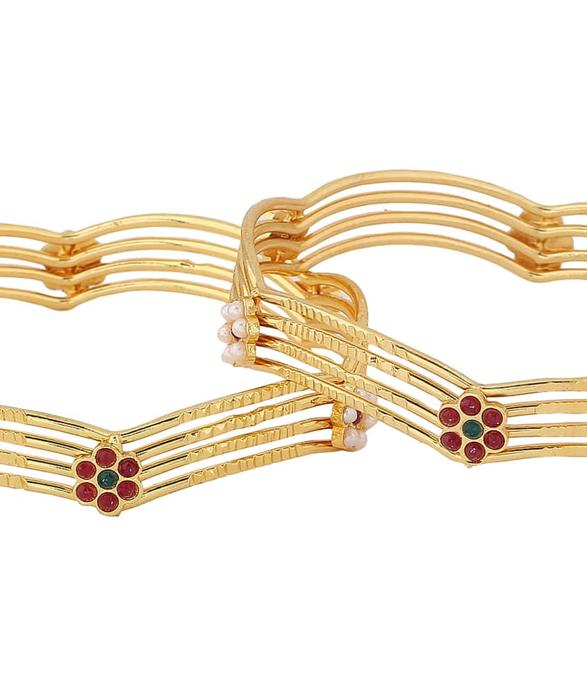 VIRAASI - Gold Bangle Set ( Pack of 1 ) view 2