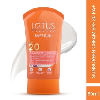 Lotus Herbals Safe Sun Sunscreen Cream PA+ SPF-20 Non Greasy (100g)