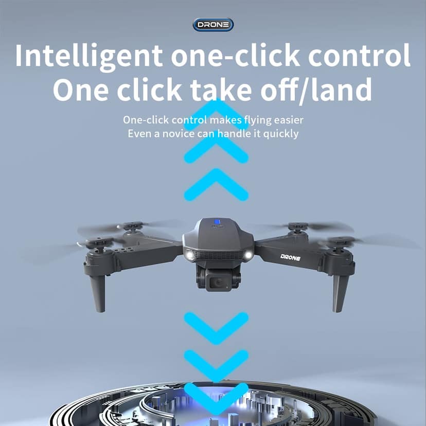 E88 RC Drone with Dual 4K HD Camera, Double Battery, Foldable Design, Altitude Hold, Headless Mode, 360° Flip | Remote & App Control Drone for Kids & Beginners view 2