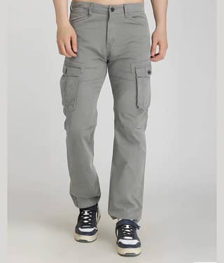 Reoutlook Regular Flat Men's Cargos - Light Grey ( Pack of 1 )