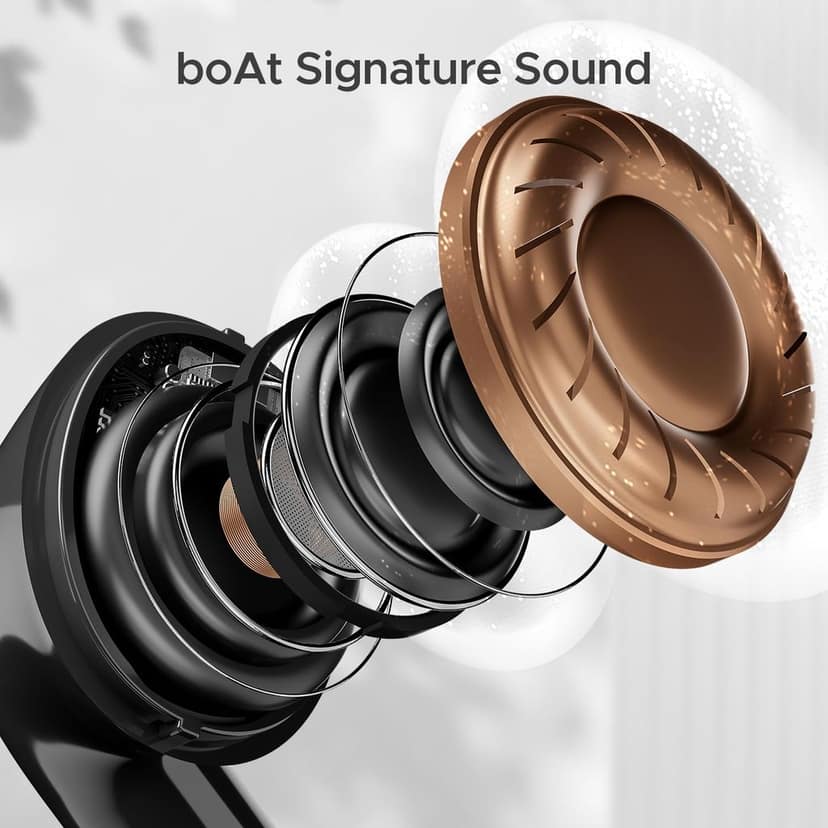Boat Airdopes 163 in Ear Wireless Earbuds with 40 HRS Battery, Fast Charge, 13mm Drivers, IPX5, Quick Touch Response Control (Active Black) view 7