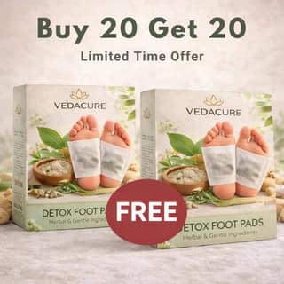 Vedacure Ayurvedic Herbal Detox Foot Patches (Pack of 40) | 100% Herbal Plant-Based Formula | Overnight Foot Care