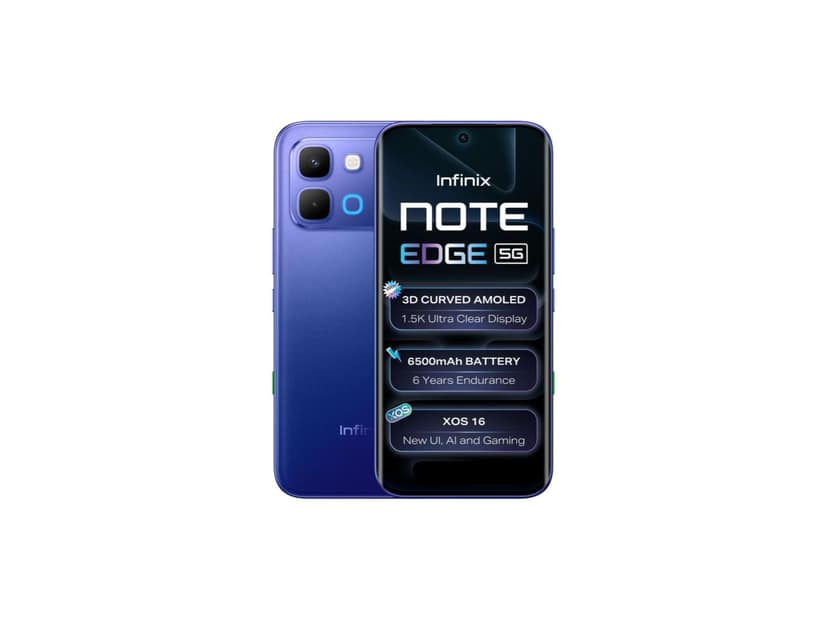 Infinix Note Edge Smartphone, 6GB RAM, 128GB Storage - Stellar Blue
