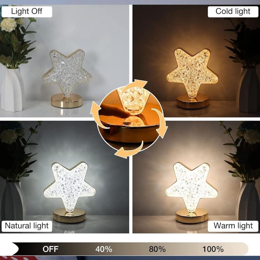 Crystal Diamond Lamp – USB Rechargeable, Dimmable LED view 3