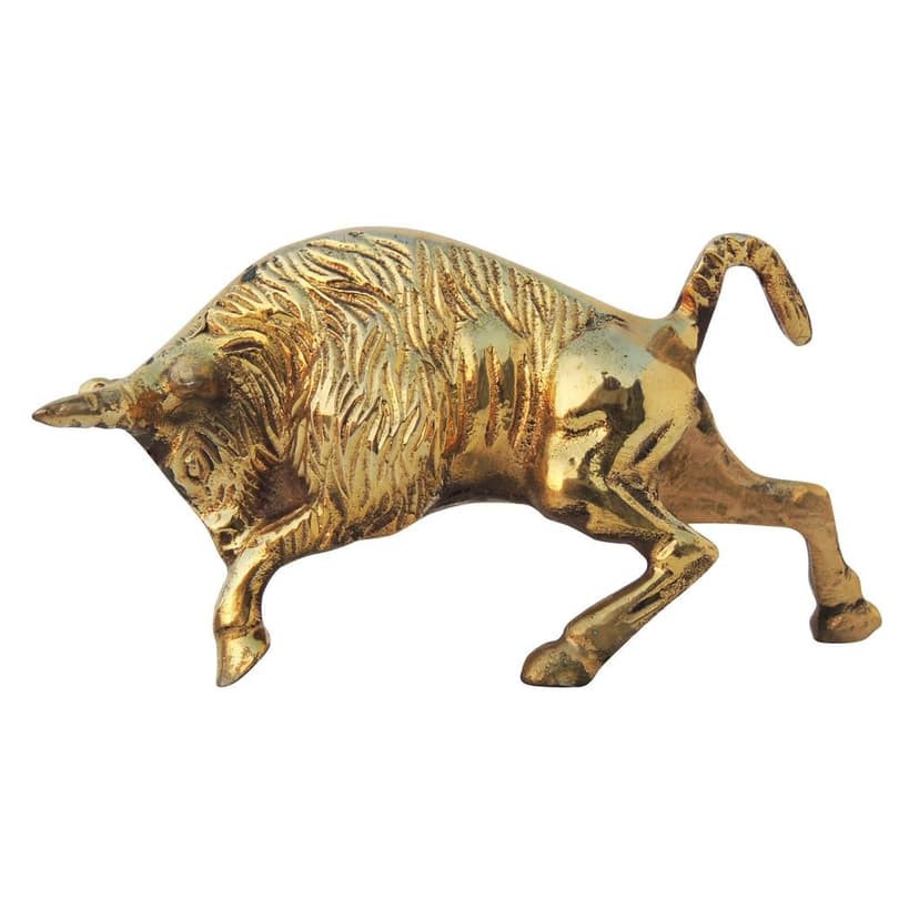 Brass Bull Statue Showpiece | Traditional Nandi Home Decor, Height : 3.5 Inch (ANMAS081) view 2