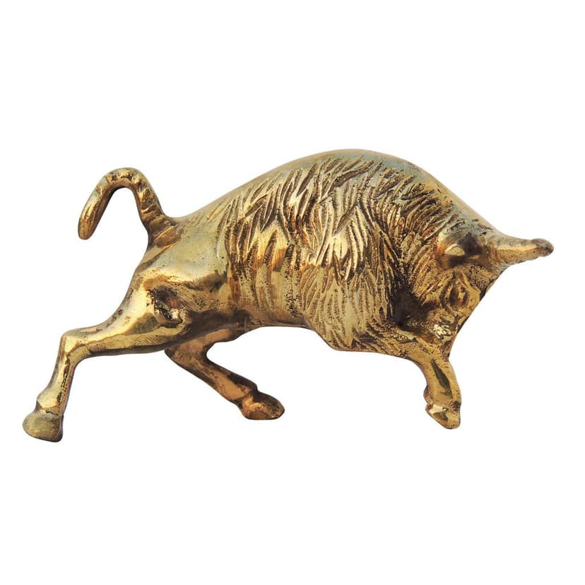 Brass Bull Statue Showpiece | Traditional Nandi Home Decor, Height : 3.5 Inch (ANMAS081) view 3