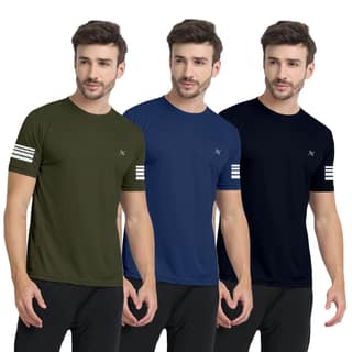 FTX Men Solid Round Neck Tshirt Pack Of 3