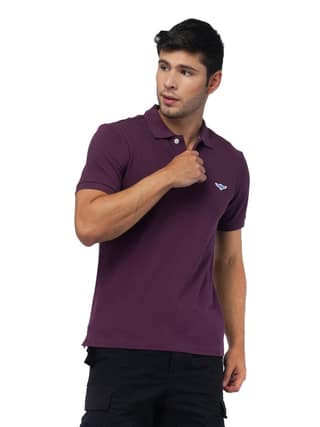Solid Polo Shirt - DARK PURPLE