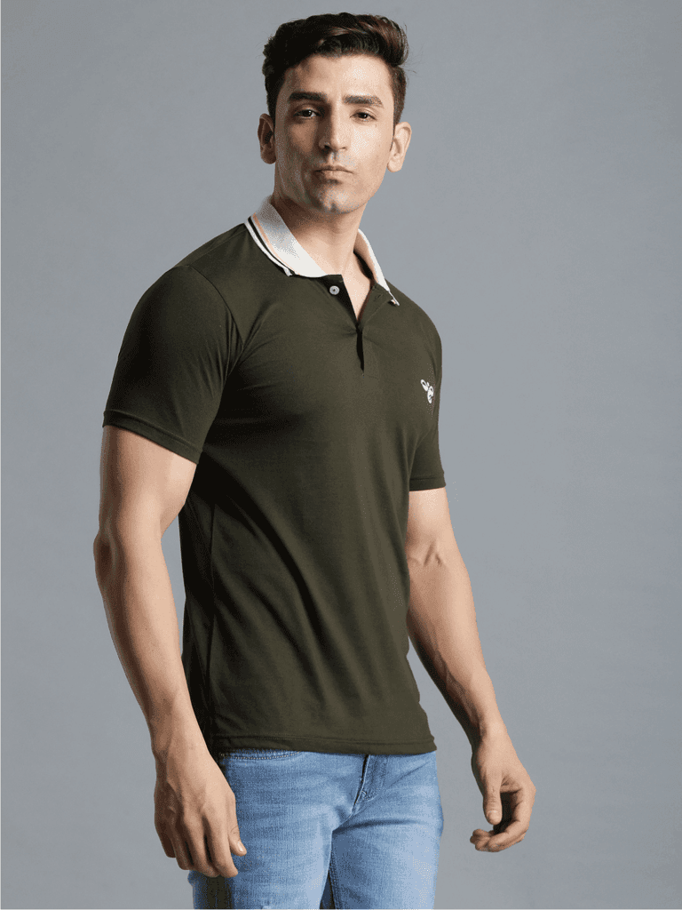 Marco Men Olive Polo T-Shirt view 2