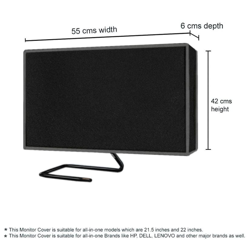 PalaP Super Premium Dust Proof Monitor Cover for HP All in ONE Desktop 22 inches (Black) view 3
