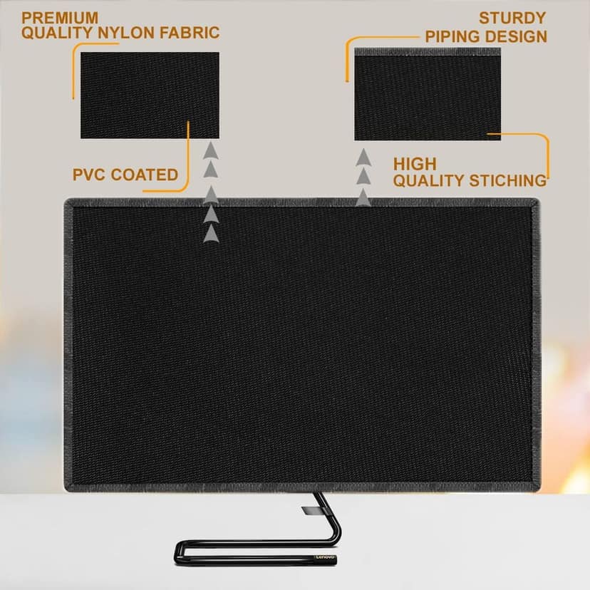 PalaP Super Premium Dust Proof Monitor Cover for HP All in ONE Desktop 22 inches (Black) view 4
