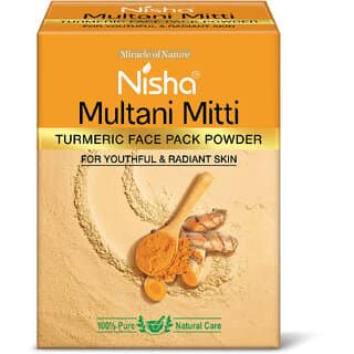 Nisha Turmeric Multani Mitti For Face (100g , Pack OF 3) | Natural Oil Control, Acne & Tan Removal