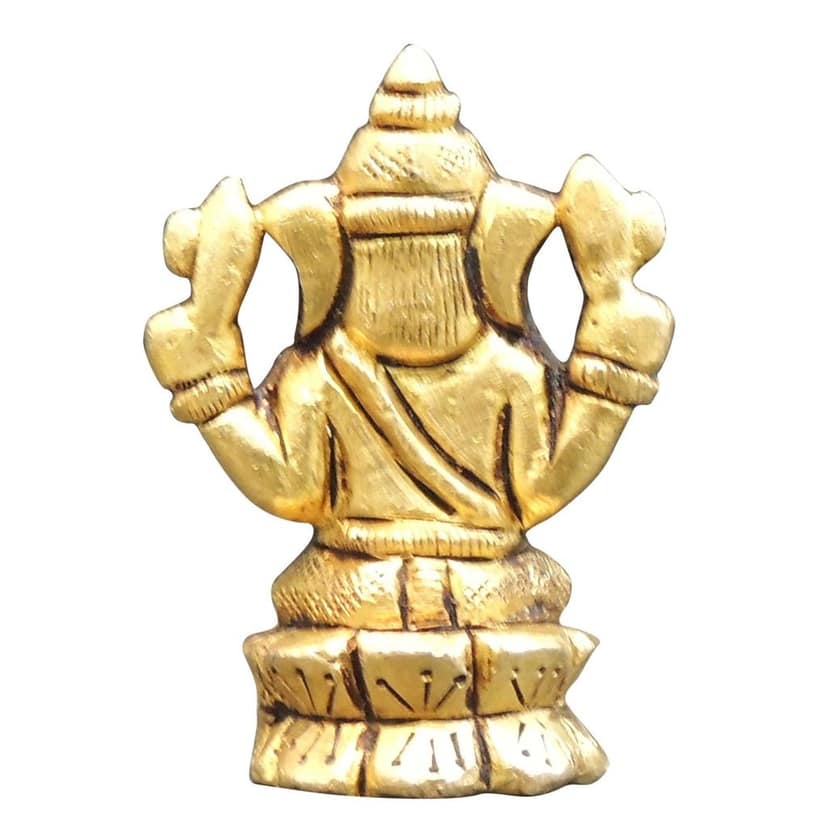 Brass Showpiece Ganesh Ji God Idol Statue, Height : 2.2 Inch (BSMAS1474 G) view 3