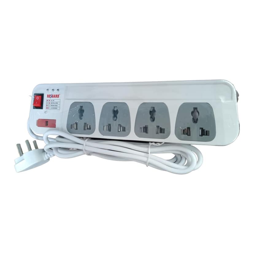 Indian-Made: Regard SpikeGuard (1.5m wire length ,4 Sockets , White) - Quality Copper, Sturdy Build, Built-in Protection view 3