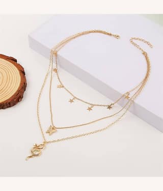 YOUBELLA Golden Alloy Necklace ( Pack of 1 )