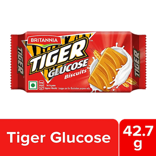 Britannia Tiger Glucose Biscuit - Ready To Eat, Crunchy Snack, 42.7 G Pouch