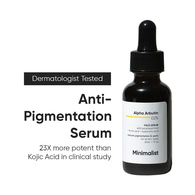 Minimalist 2% Alpha Arbutin Face Serum With Butylresorcinol & Ferulic Acid For Hyperpigmentation (30ml)