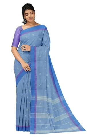 APCO Handloom - Women's Rahajmundry Pure Cotton Grey Handloom Saree (Angara Handloom Saree) 15