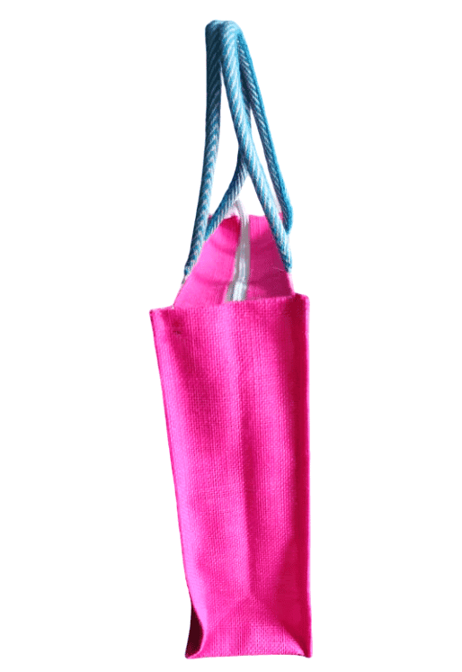 Starfish Print Beach Tote Bag with Pink Trim & Rope Handles (MEDIUM) view 2