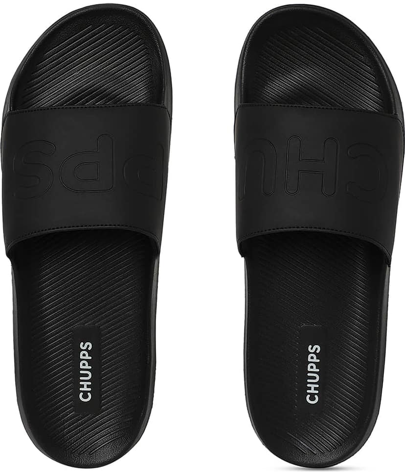 CHUPPS Black Men's Slide Flip Flop