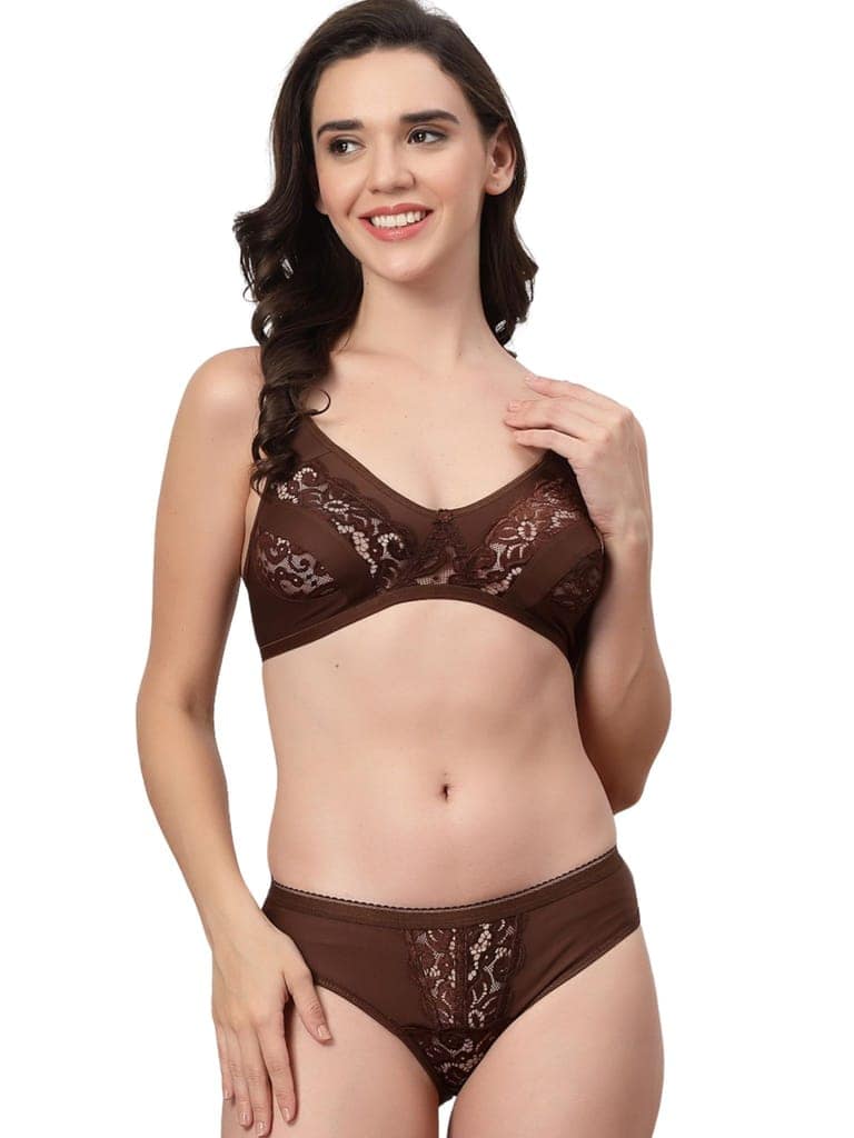 ADORNSTAR Branded Women's Comfort Non-Padded Bra Panty Lingerie Set for Women | Non Padded | Designer Honeymoon Hot Sexy Wedding Set