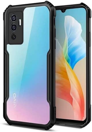 PLUGTECH Slim Shockproof Case | Matte Black Soft | Drop Protection | Precise Cutouts | Premium Mobile Cover for Vivo V23E, Vivo V23E 5G