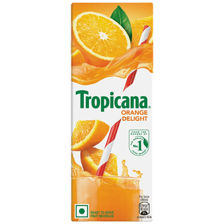 Tropicana Orange Delight Fruit Juice - No Added Preservatives, 180 Ml Tetra