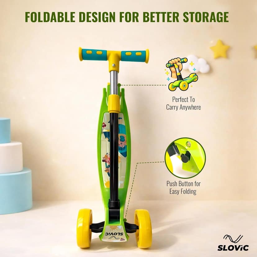 Slovic Kids Character Kick Scooter - Green view 2