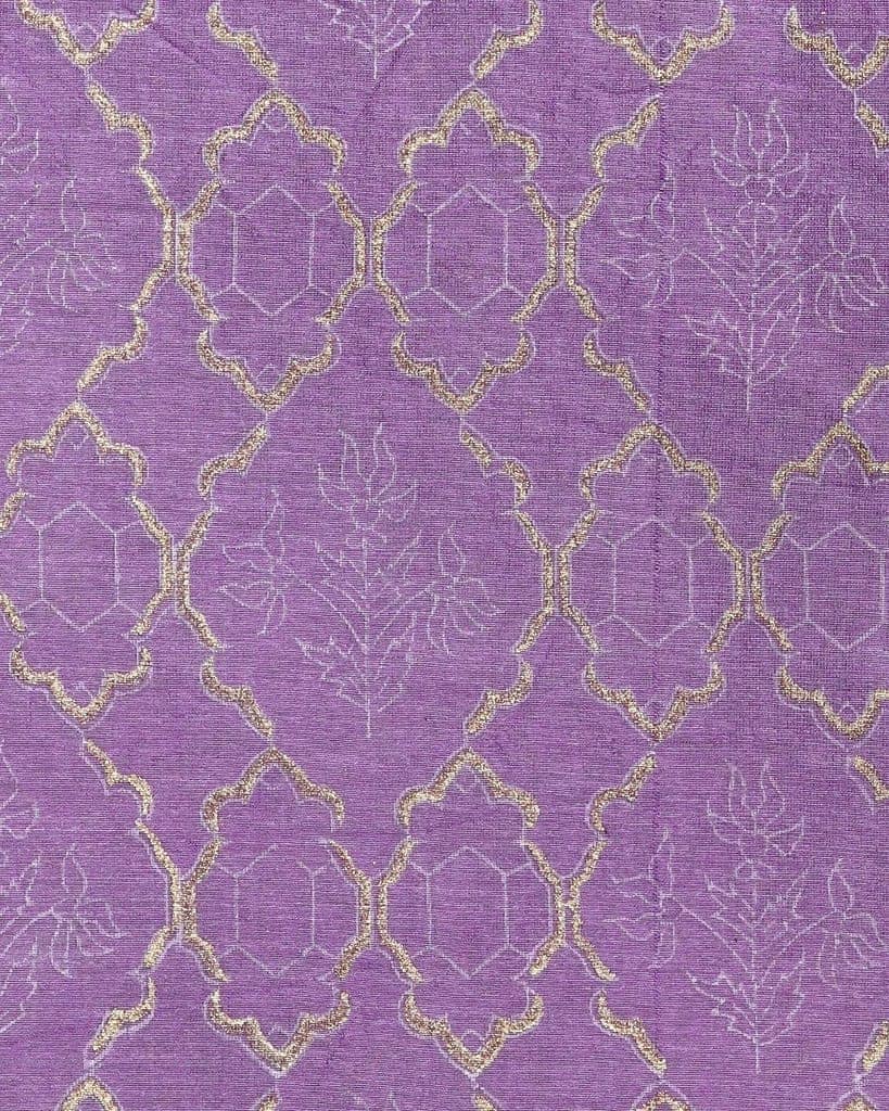 Designer Hand Block Print Chanderi Silk Suit Set (CHA484) view 4