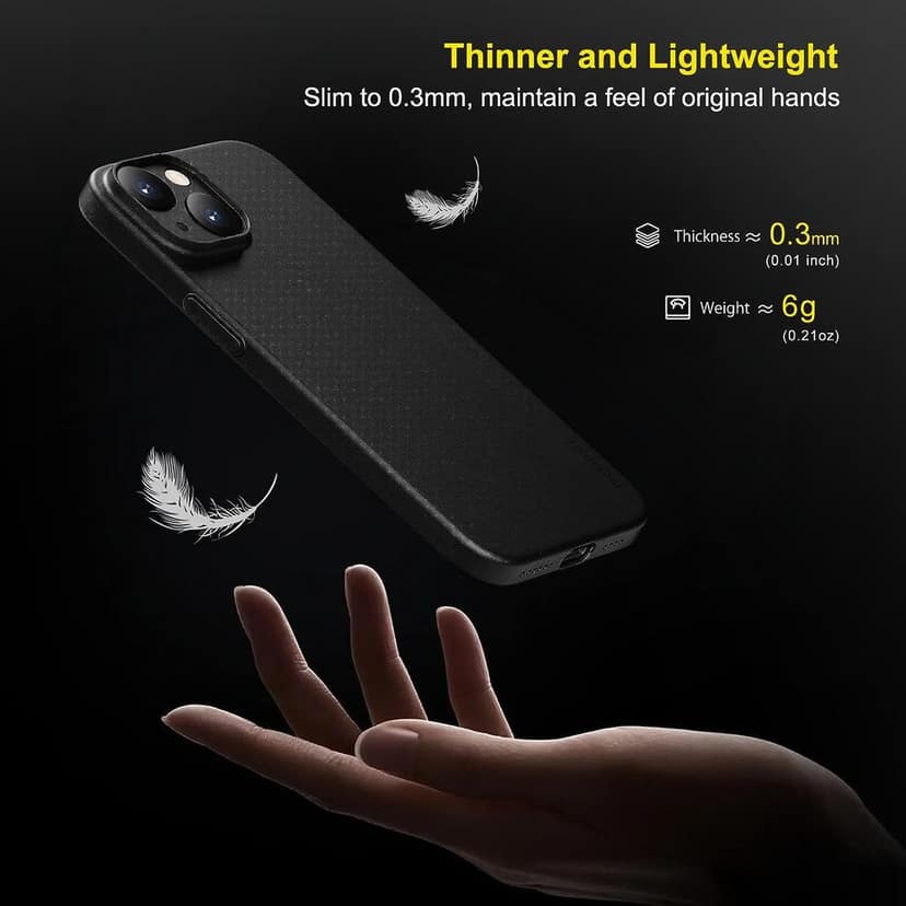 Memumi Ultra Slim 0.3mm Back Cover Case for Apple iPhone 15 Plus (6.7") - Black view 2